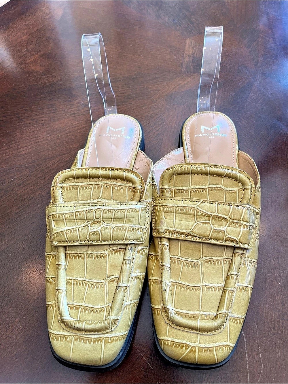 Marc Fisher Jaynie Leather Mule Loafer Yellow US 5 1/2